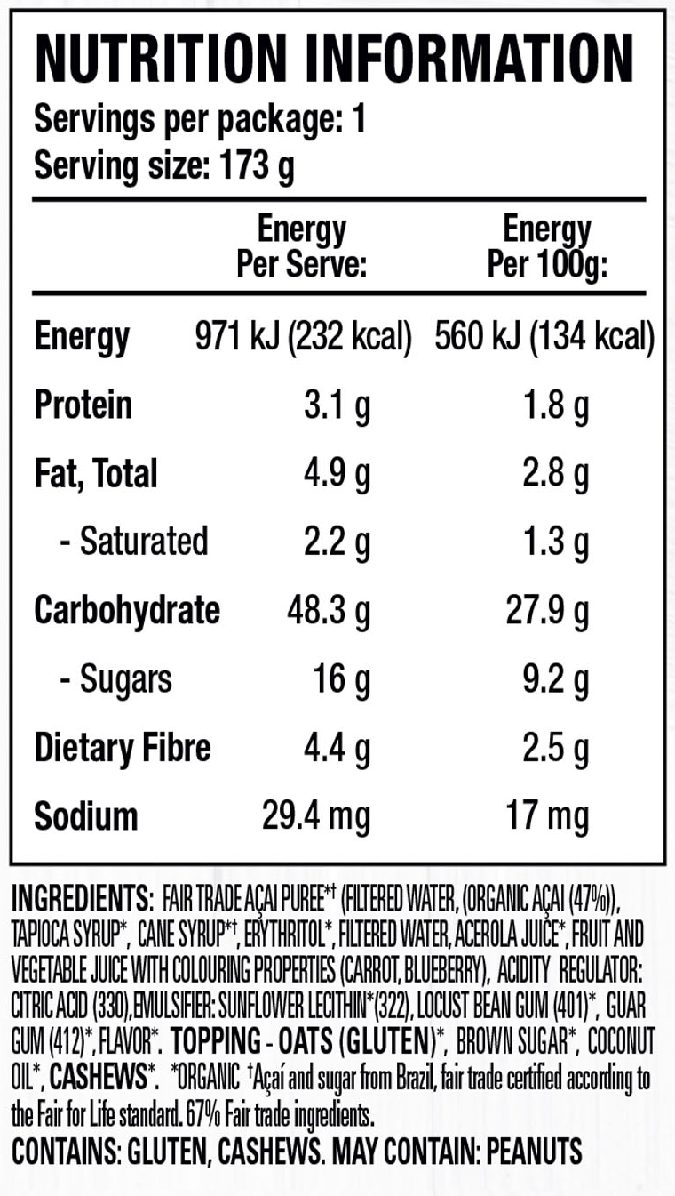 Sambazon Superberry Açaí Bowl (Ready-to-eat) 173g