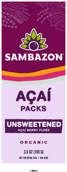 Sambazon Unsweetened Açaí Superfruit Packs 400g (4x100g)